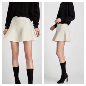 NWT Zara High Waist Knit Fur Trim